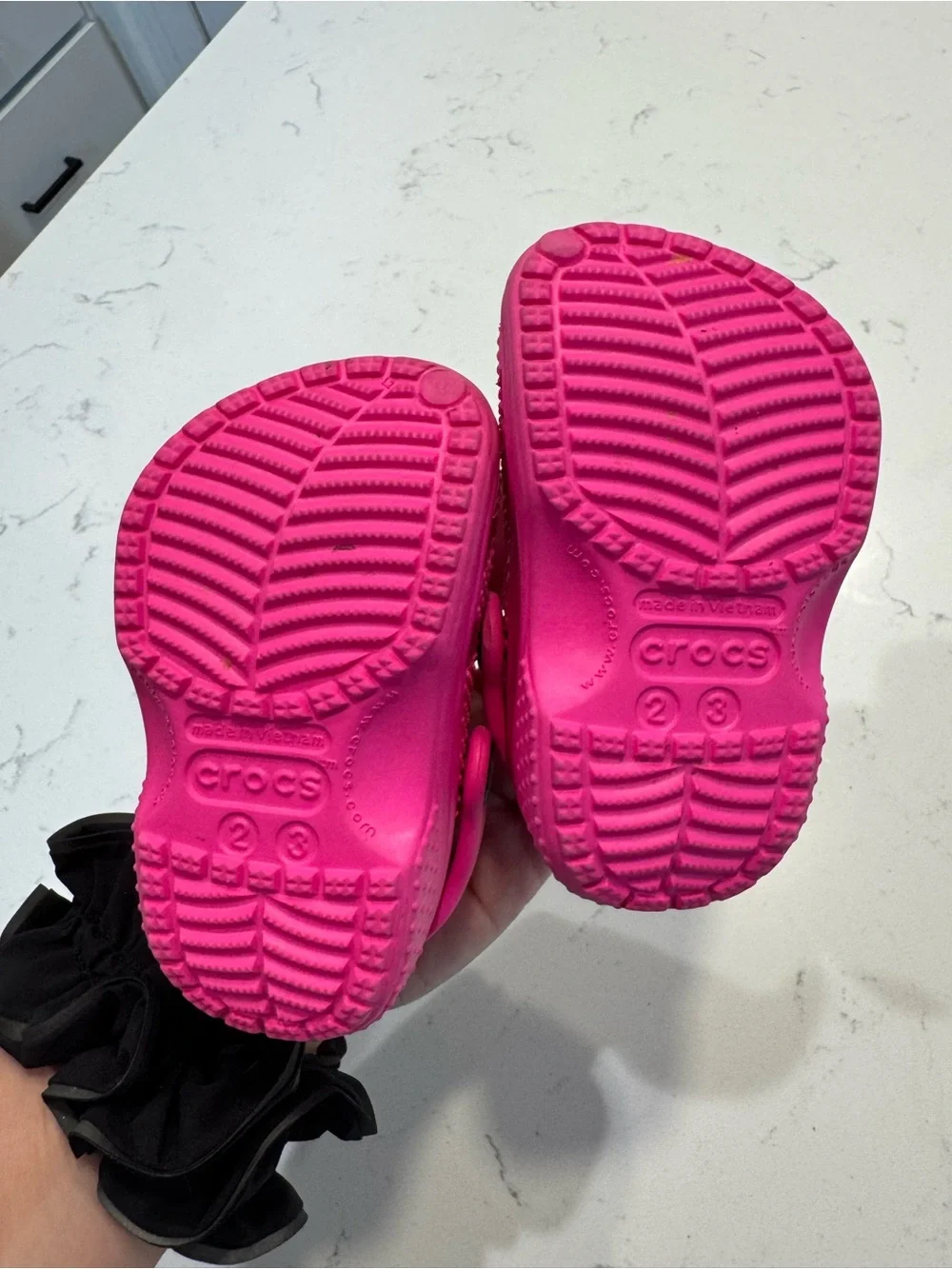 Pink toddler Crocs Classic Clogs in the 